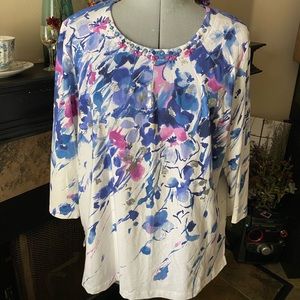 Alfred Dunner 3/4 Sleeve Blouse